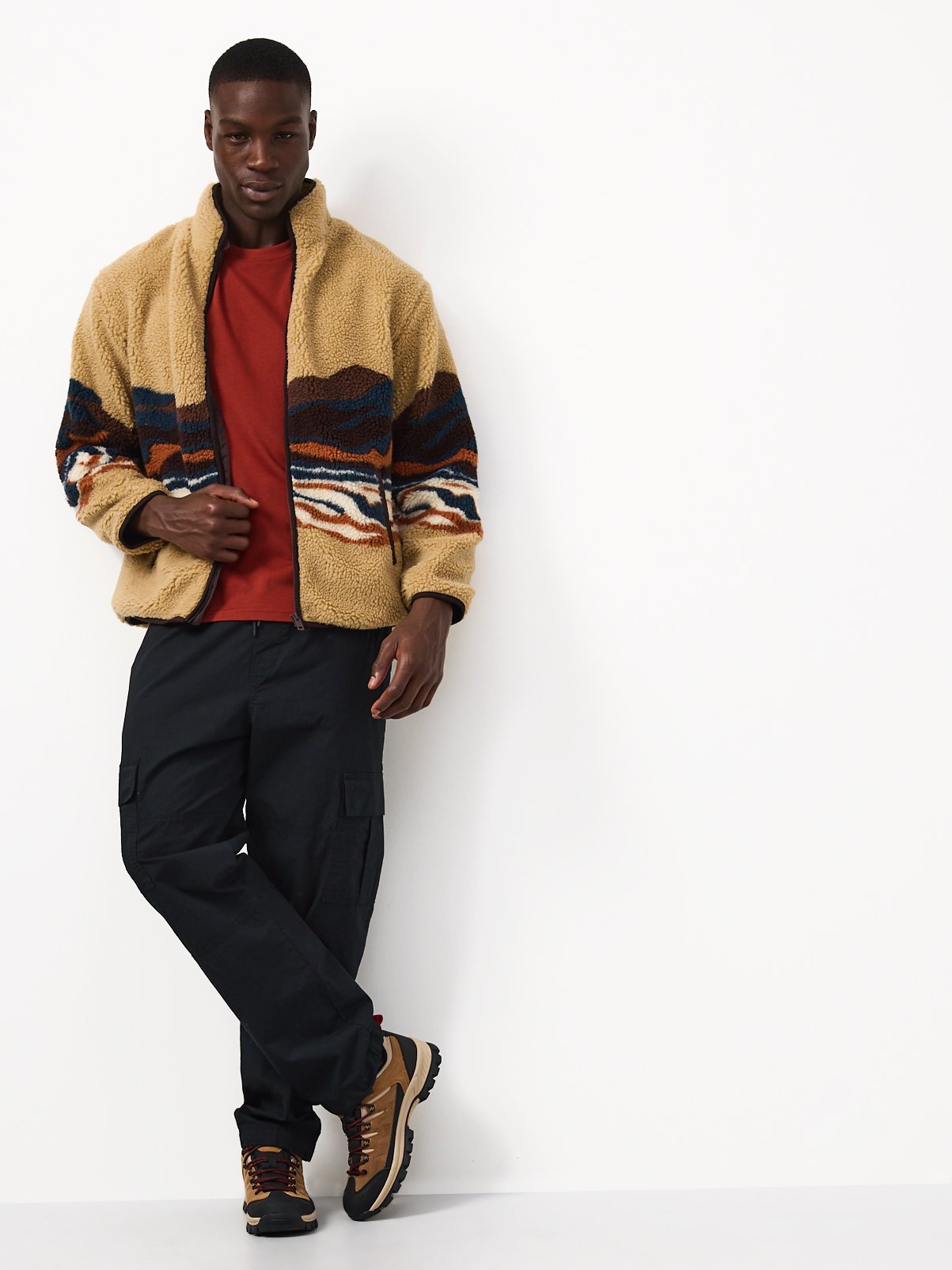 Multi-Coloured Scenic Landscape Borg Fleece Jacket XXXL - Image 2 thumbnail